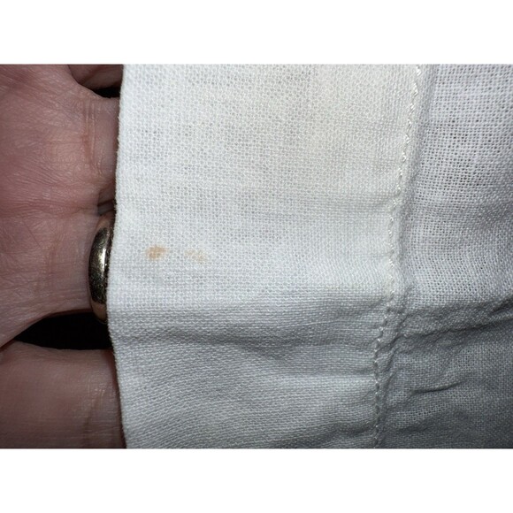 We The Free Free People White Linen Cotton Oversized Button Down Shirt M Boho - Picture 8 of 14